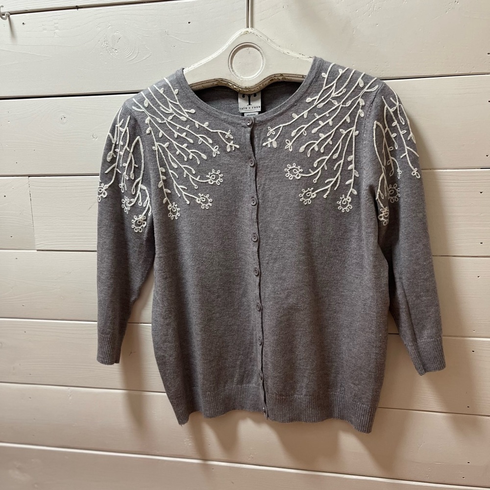 RAIN & ROSE Embroidered Cardigan - Size S - Picture 4 of 8